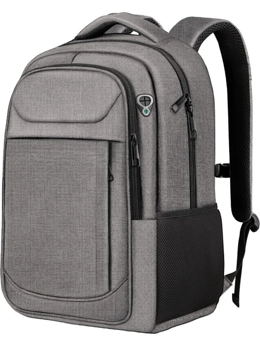 Water Resistant Travel Backpack, Slim Laptop Daypack for College & Work, Grey